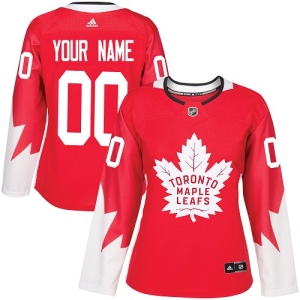 Women's Custom Toronto Maple Leafs Authentic Alternate Jersey - Red