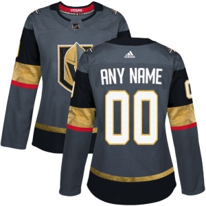 Women's Custom Vegas Golden Knights Authentic Gray Home Jersey - Gold