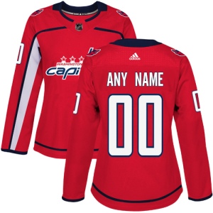 Women's Custom Washington Capitals Authentic Home Jersey - Red