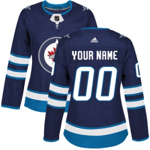 Women's Custom Winnipeg Jets Authentic Home Jersey - Navy Blue