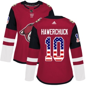 Women's Dale Hawerchuck Arizona Coyotes Authentic USA Flag Fashion Jersey - Red