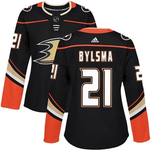 Women's Dan Bylsma Anaheim Ducks Authentic Home Jersey - Black