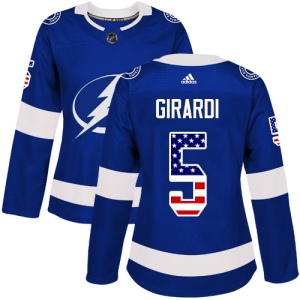 Women's Dan Girardi Tampa Bay Lightning Authentic USA Flag Fashion Jersey - Blue