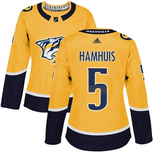 Women's Dan Hamhuis Nashville Predators Authentic Home Jersey - Gold