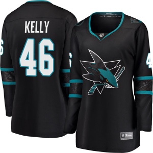 Women's Dan Kelly San Jose Sharks Breakaway Alternate Jersey - Black