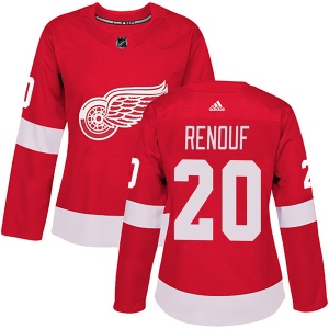 Women's Dan Renouf Detroit Red Wings Authentic Home Jersey - Red