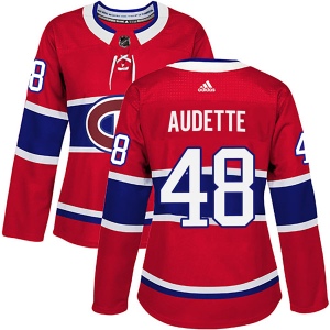 Women's Daniel Audette Montreal Canadiens Authentic Home Jersey - Red