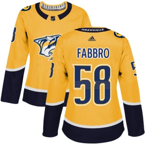 Women's Dante Fabbro Nashville Predators Authentic Home Jersey - Gold