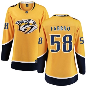 Women's Dante Fabbro Nashville Predators Home Breakaway Jersey - Yellow