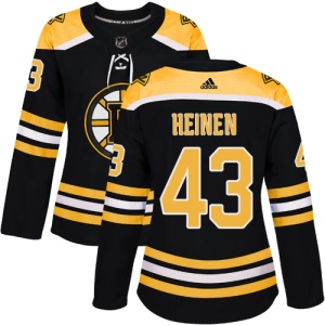 Women's Danton Heinen Boston Bruins Authentic Home Jersey - Black