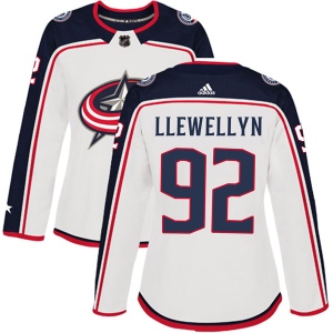 Women's Darby Llewellyn Columbus Blue Jackets Authentic Away Jersey - White