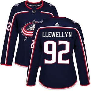 Women's Darby Llewellyn Columbus Blue Jackets Authentic Home Jersey - Navy