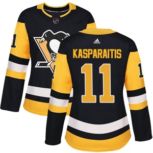 Women's Darius Kasparaitis Pittsburgh Penguins Authentic Home Jersey - Black