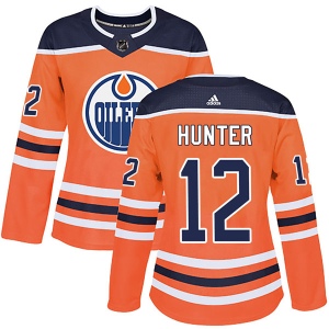 Women's Dave Hunter Edmonton Oilers Authentic r Home Jersey - Orange