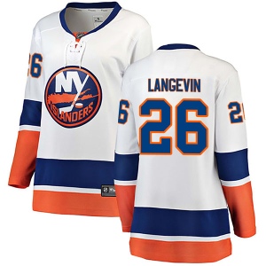 Women's Dave Langevin New York Islanders Breakaway Away Jersey - White