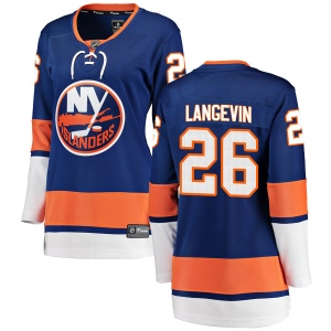 Women's Dave Langevin New York Islanders Breakaway Home Jersey - Blue