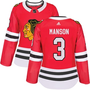 Women's Dave Manson Chicago Blackhawks Authentic Home Jersey - Red