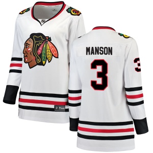 Women's Dave Manson Chicago Blackhawks Breakaway Away Jersey - White