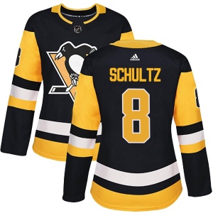 Women's Dave Schultz Pittsburgh Penguins Authentic Home Jersey - Black