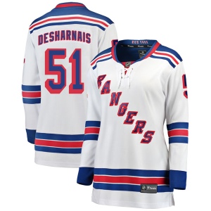 Women's David Desharnais New York Rangers Breakaway Away Jersey - White