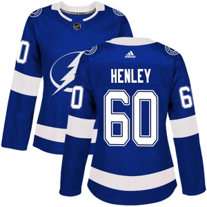 Women's David Henley Tampa Bay Lightning Authentic Home Jersey - Blue