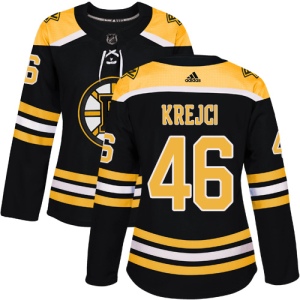 Women's David Krejci Boston Bruins Authentic Home Jersey - Black