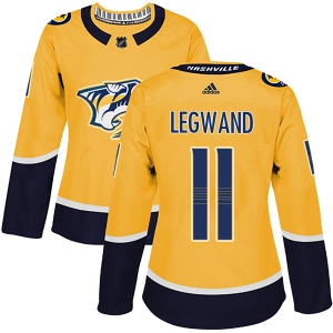 Women's David Legwand Nashville Predators Authentic Home Jersey - Gold