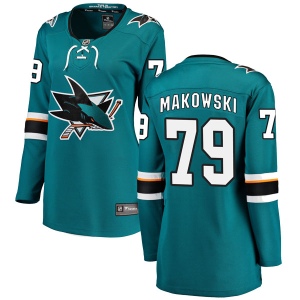 Women's David Makowski San Jose Sharks Breakaway Home Jersey - Teal