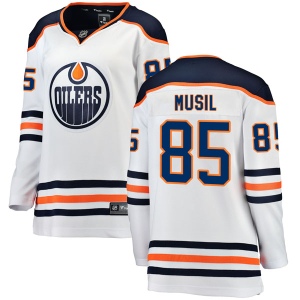 Women's David Musil Edmonton Oilers Authentic Away Breakaway Jersey - White