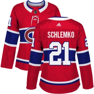 Women's David Schlemko Montreal Canadiens Authentic Home Jersey - Red