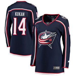 Women's Dean Kukan Columbus Blue Jackets Breakaway Home Jersey - Navy