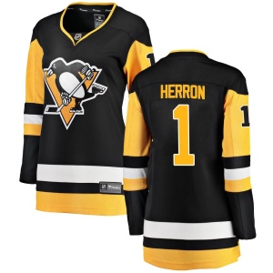 Women's Denis Herron Pittsburgh Penguins Breakaway Home Jersey - Black