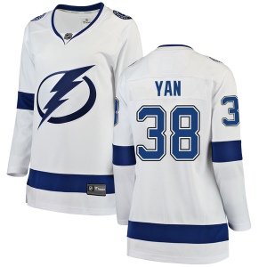 Women's Dennis Yan Tampa Bay Lightning Breakaway Away Jersey - White