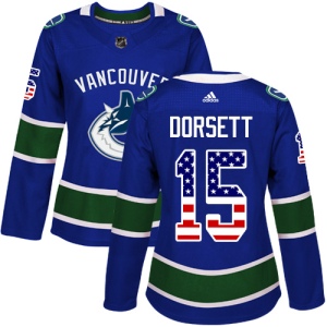 Women's Derek Dorsett Vancouver Canucks Authentic USA Flag Fashion Jersey - Blue