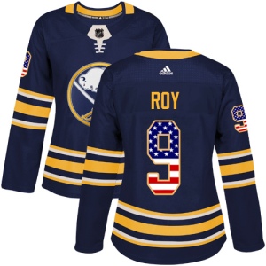 Women's Derek Roy Buffalo Sabres Authentic USA Flag Fashion Jersey - Navy Blue