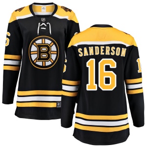 Women's Derek Sanderson Boston Bruins Home Breakaway Jersey - Black