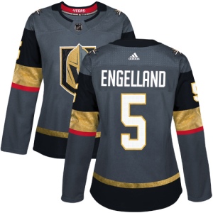 Women's Deryk Engelland Vegas Golden Knights Authentic Gray Home Jersey - Gold