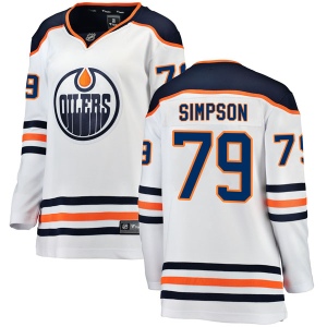 Women's Dillon Simpson Edmonton Oilers Authentic Away Breakaway Jersey - White