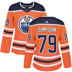 Women's Dillon Simpson Edmonton Oilers Authentic r Home Jersey - Orange