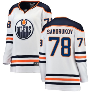 Women's Dmitri Samorukov Edmonton Oilers Authentic Away Breakaway Jersey - White