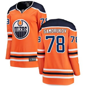 Women's Dmitri Samorukov Edmonton Oilers Authentic r Home Breakaway Jersey - Orange