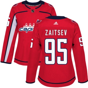 Women's Dmitriy Zaitsev Washington Capitals Authentic Home Jersey - Red