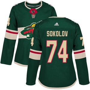 Women's Dmitry Sokolov Minnesota Wild Authentic Home Jersey - Green