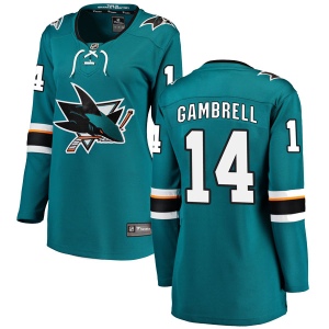 Women's Dylan Gambrell San Jose Sharks Breakaway Home Jersey - Teal