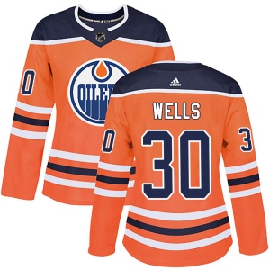 Women's Dylan Wells Edmonton Oilers Authentic r Home Jersey - Orange