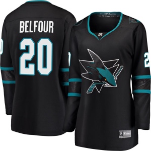 Women's Ed Belfour San Jose Sharks Breakaway Alternate Jersey - Black