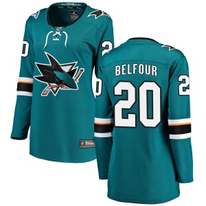 Women's Ed Belfour San Jose Sharks Breakaway Home Jersey - Teal