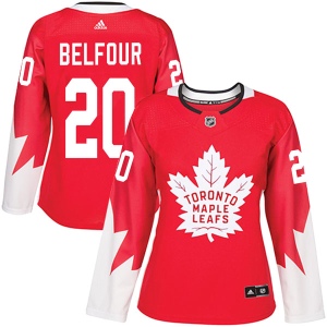 Women's Ed Belfour Toronto Maple Leafs Authentic Alternate Jersey - Red