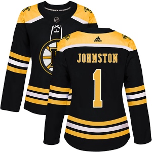 Women's Eddie Johnston Boston Bruins Authentic Home Jersey - Black