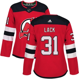 Women's Eddie Lack New Jersey Devils Authentic Home Jersey - Red